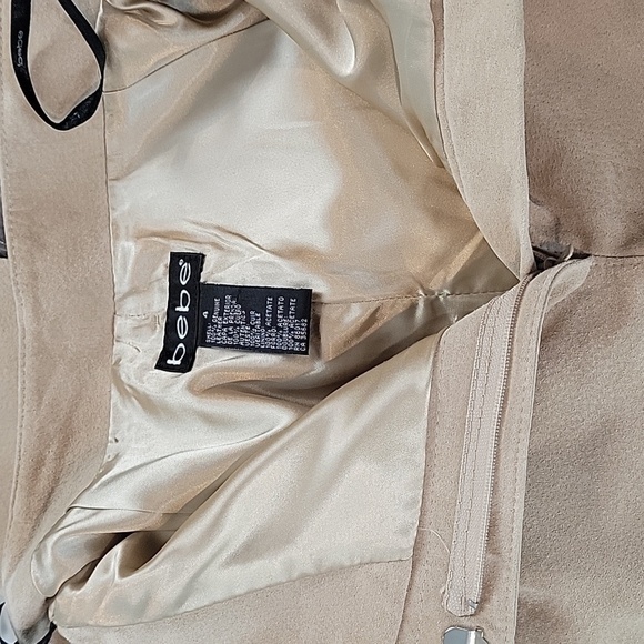 Bebe Beige Suede Leather Pants  Y2K - Picture 4 of 4